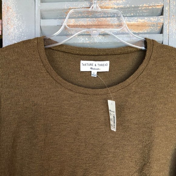 Madewell Texture & Thread Modern Side Tie Top Weathered Olive Sz S NWT - Picture 7 of 13